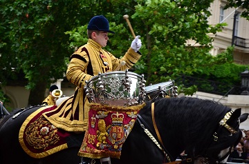 Flower Parade Drummer on a Horse